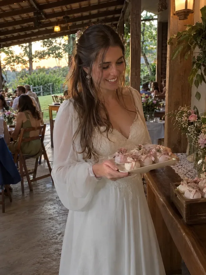 Casamento na varanda do sítio