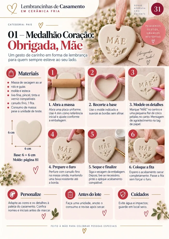 Página 31: Medalhão Coração: Obrigada, Mãe