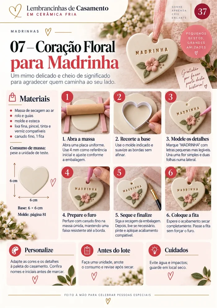 Página 37: Coração Floral para Madrinha