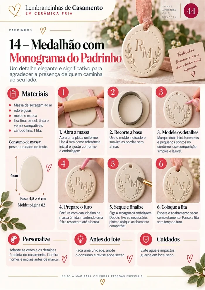 Página 44: Medalhão com Monograma do Padrinho