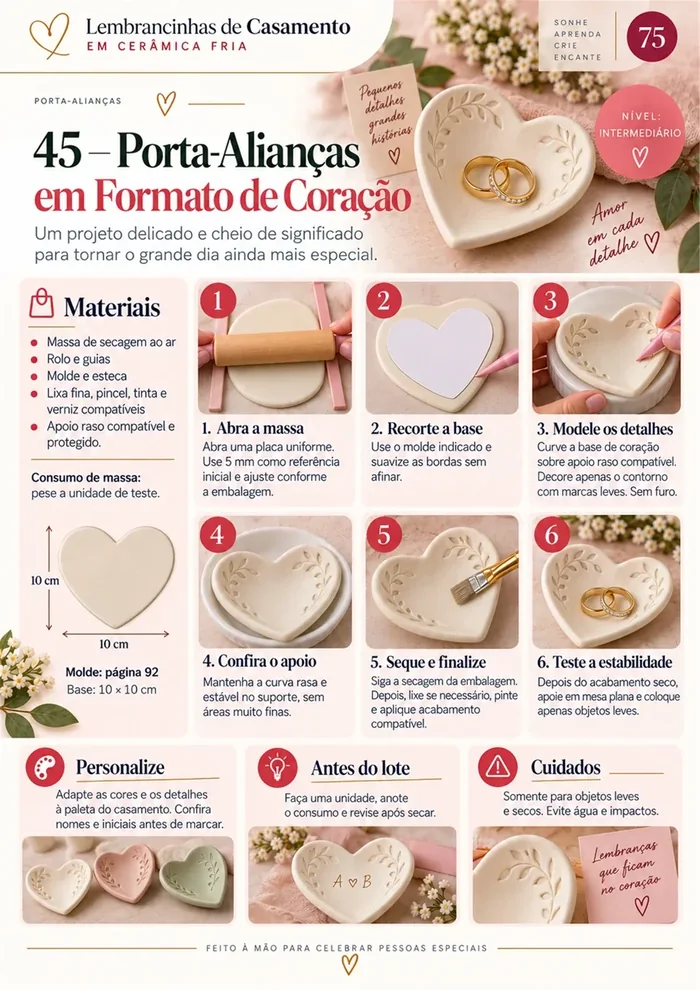 Página 75: Porta-Alianças em Formato de Coração