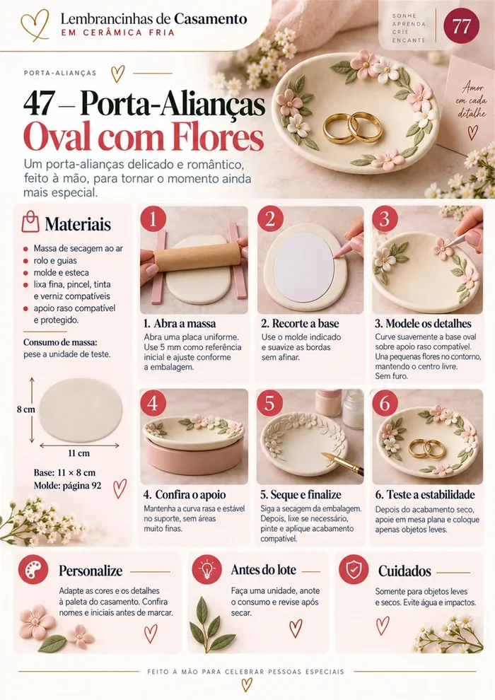 Página 77: Porta-Alianças Oval com Flores