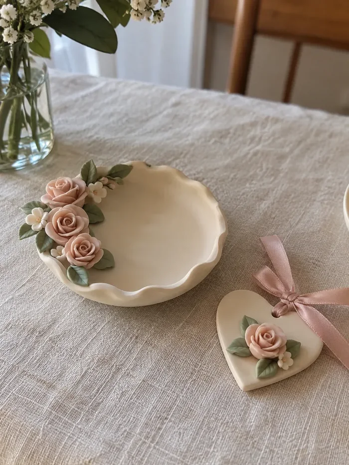 Porta-anéis e coração floral para madrinha